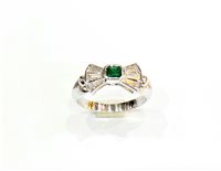 Anello Stocco Gioielli Donna in Oro bianco Smeraldo 0.15 Ct ANSB01-13 - ANSB01-13